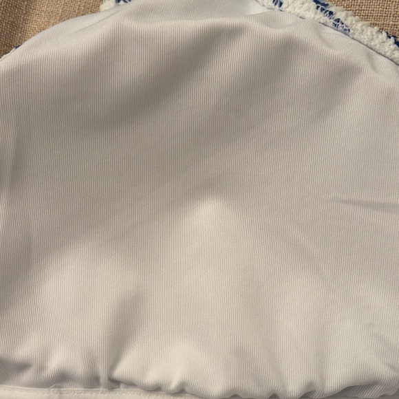 J. Crew Claudia White/Blue Stripe Scrunchie One-Piece Swimsuit/NWT/10 - Picture 10 of 14